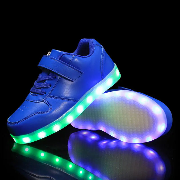 Algérie Chaussure Led Enfant Basket Lumineuse Bleu Mat Pour Les