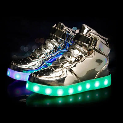 basket-lumineuse.com | Basket enfant lumineuse Argent | basket-lumineuse | zapatos luminosos | luminous shoes