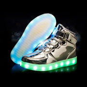 baskets lumineuses fille | Basket enfant lumineuse Argent | basket-lumineuse | zapatos luminosos | luminous shoes