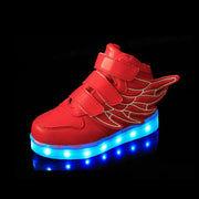 basket lumineuse garçon | Basket led rouge ailes | basket-lumineuse