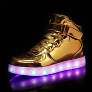 baskets lumineuse fille | Basket lumineuse Or enfant | basket-lumineuse | zapatos luminosos | luminous shoes