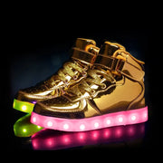 basket lumineuse fille | Basket lumineuse Or enfant | basket-lumineuse | zapatos luminosos | luminous shoes