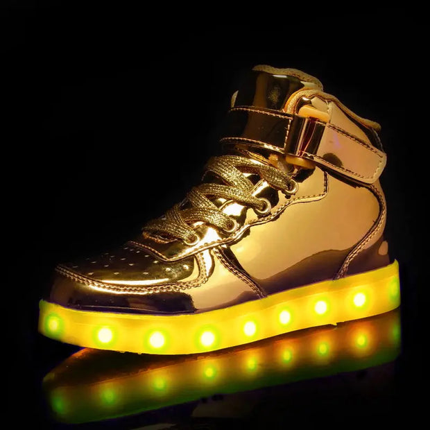basket-lumineuse.com | Basket lumineuse Or enfant | basket-lumineuse | zapatos luminosos | luminous shoes