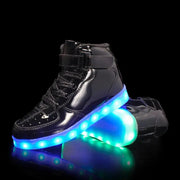 | Sneakers lumineuses brillantes noires | basket-lumineuse