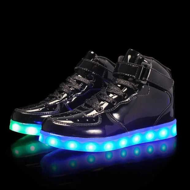 basket lumineuse | Sneakers lumineuses brillantes noires | basket-lumineuse